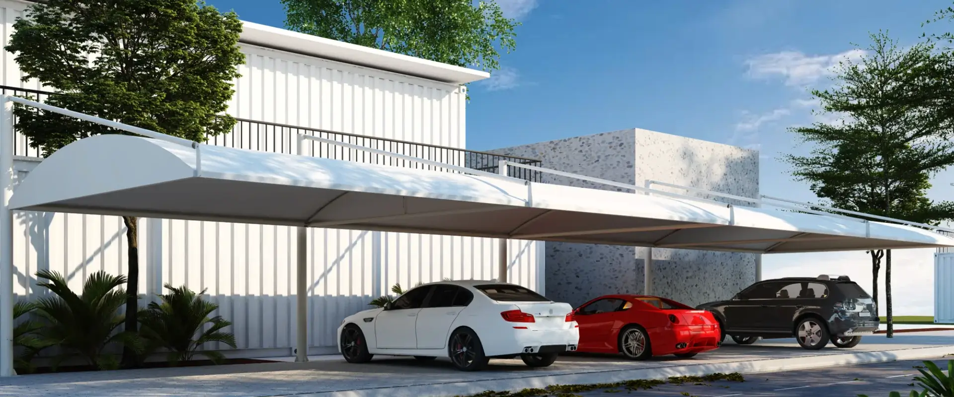 car parking shade supplier in dubai by Akaa shade