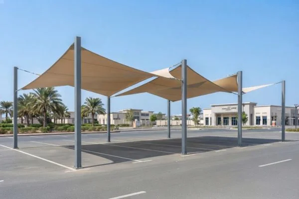 Sail type car parking shade in UAE