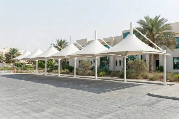 Single pole car parking shade in UAE